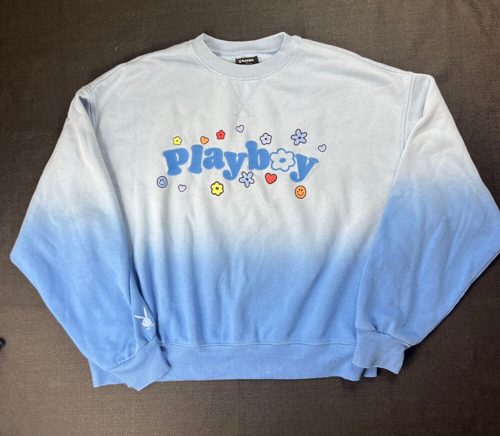 Playboy Pacsun Medium Blue Ombre Crewneck Sweatshirt